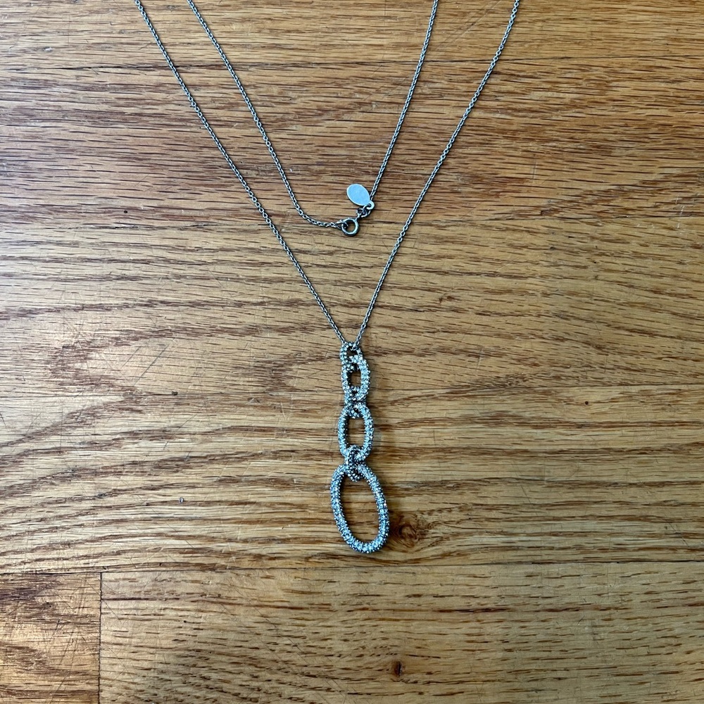 Silver long pendant chain necklace